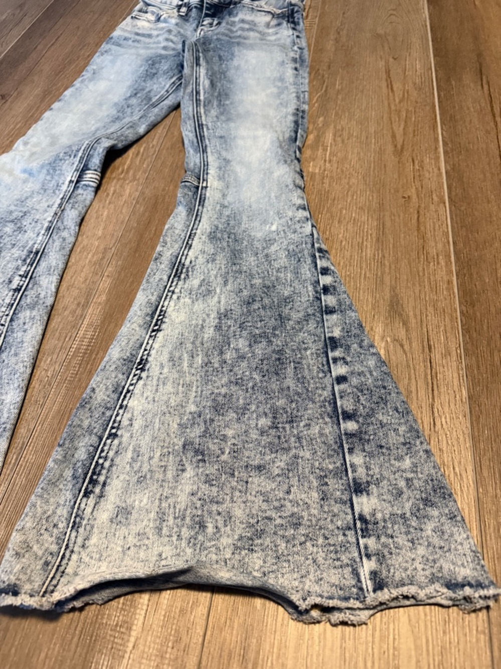 Flying Monkey High Rise Super Flare Women's Acid Wash Jeans - Picture 6 of 9